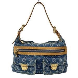 Louis Vuitton Shoulder Bag Monogram Denim Baggy PM M95049 Blue Cotton Leather